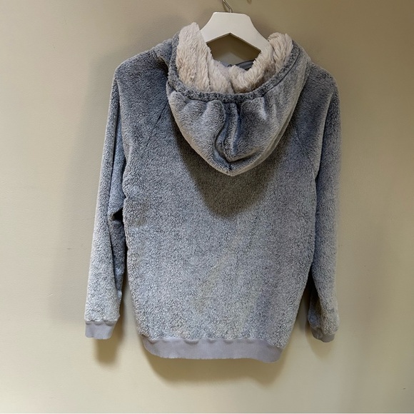 Dylan ~ Cozy Sherpa Lined Fleece Pullover Light Gray Hoodie in size Small - Picture 8 of 11